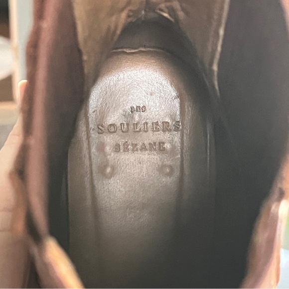 Sézane Dorie Leather Ankle Boots in Vintage Smooth Chocolate Brown Size 41 US 10 - Picture 11 of 13